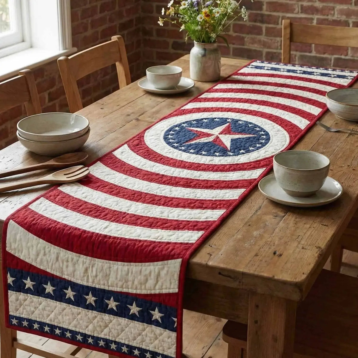 Union Circle Quilted Table Runner