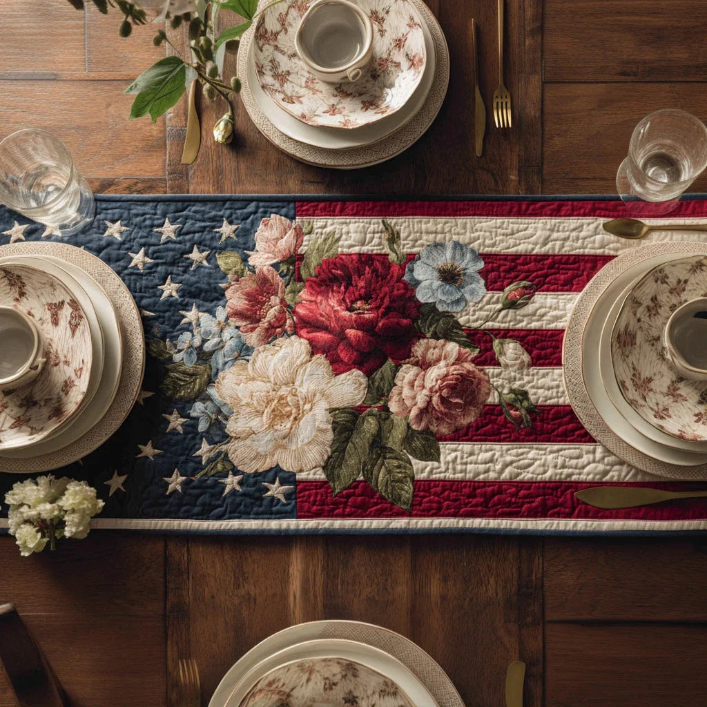 Union Stars Quilted Table Runner