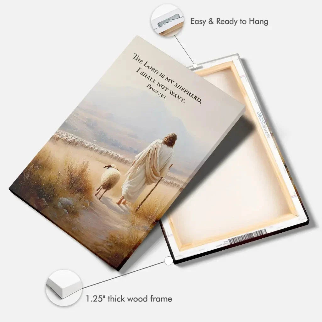 psalm 23 kjv the lord is my shepherd i shall not want wall art canvas (Landscape) (view 13)