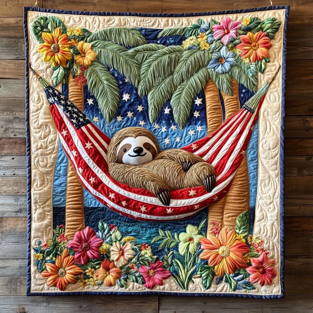 Us Sloth Quilt Blanket