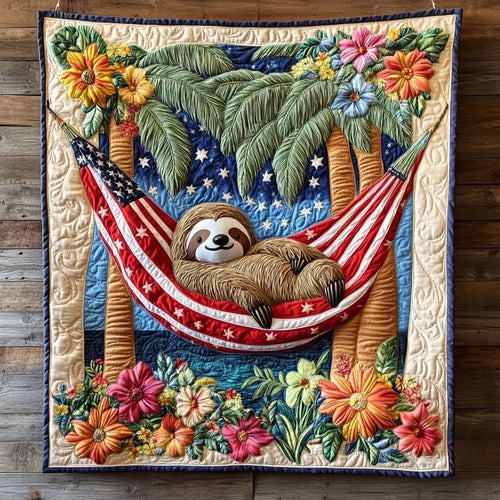 Us Sloth Quilt Blanket