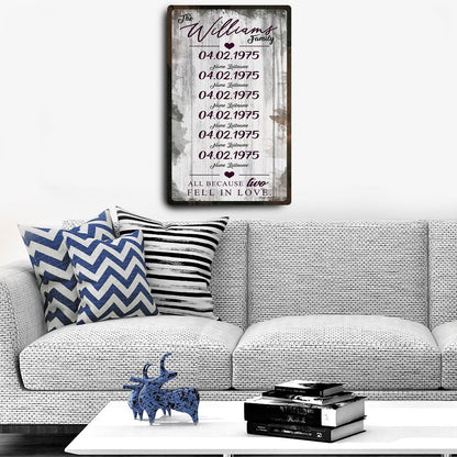 Family Dates Sign