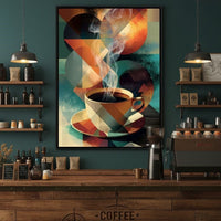 Geometric Morning Steam Ritual Canvas Wall Art