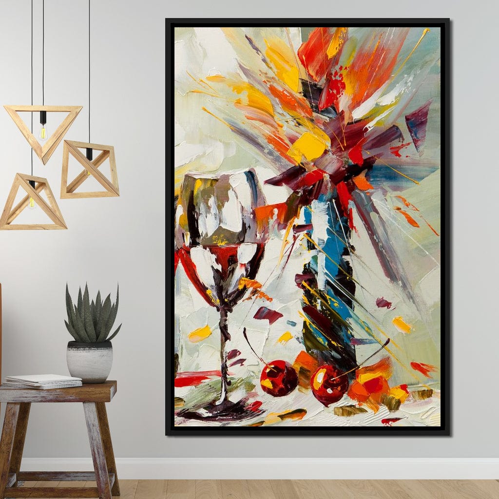 Wine & Flowers Canvas Wall Art