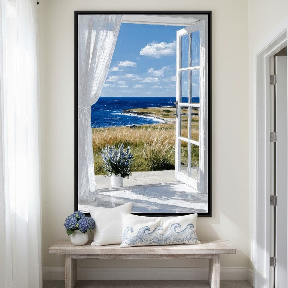 Ocean Breeze Through Open Window Canvas Wall Art