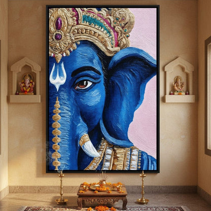 Lord Ganesha Blue Majesty Canvas Wall Art