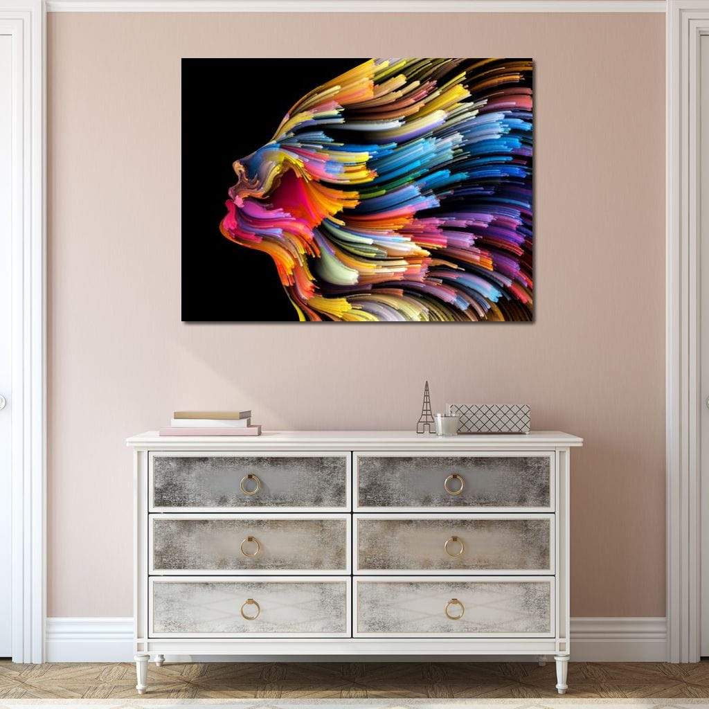 Psychedelic Face Canvas Wall Art