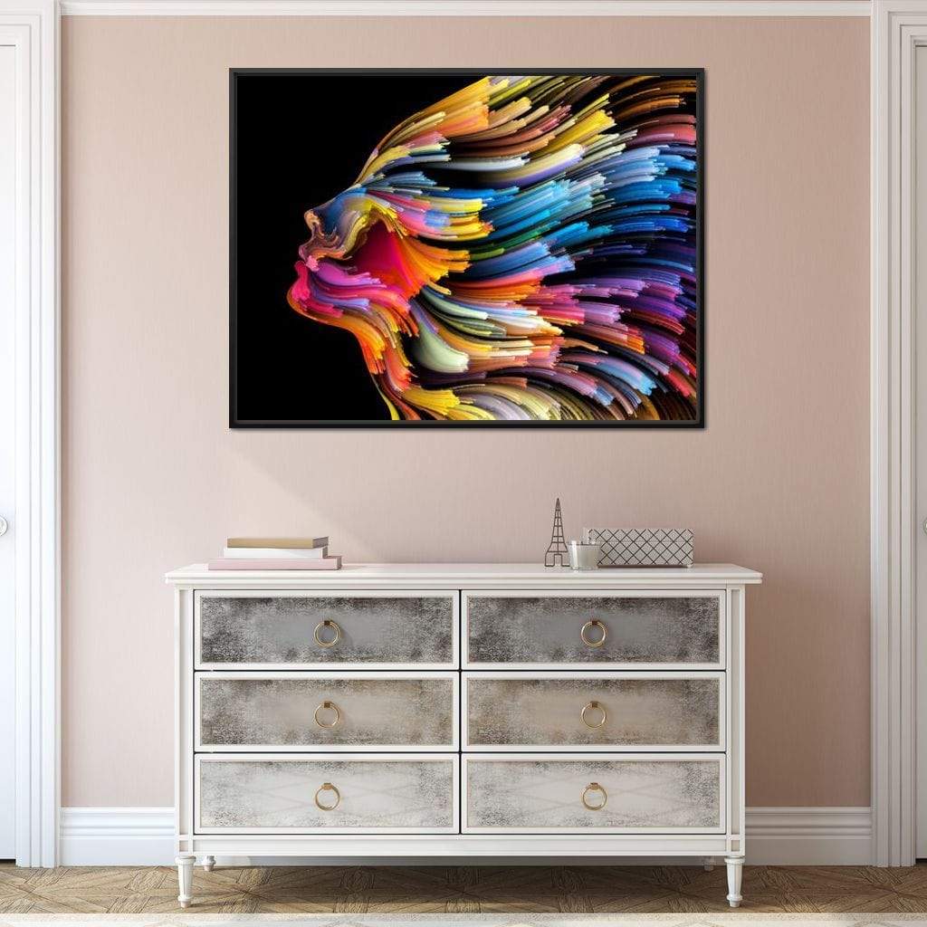 Psychedelic Face Canvas Wall Art