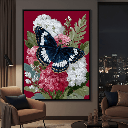 Midnight Butterfly Garden Bouquet Canvas Wall Art