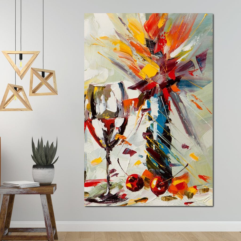 Wine & Flowers Canvas Wall Art