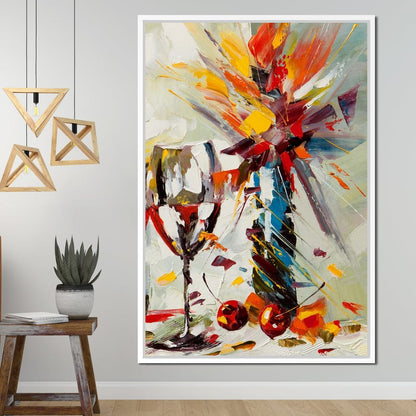 Wine & Flowers Canvas Wall Art