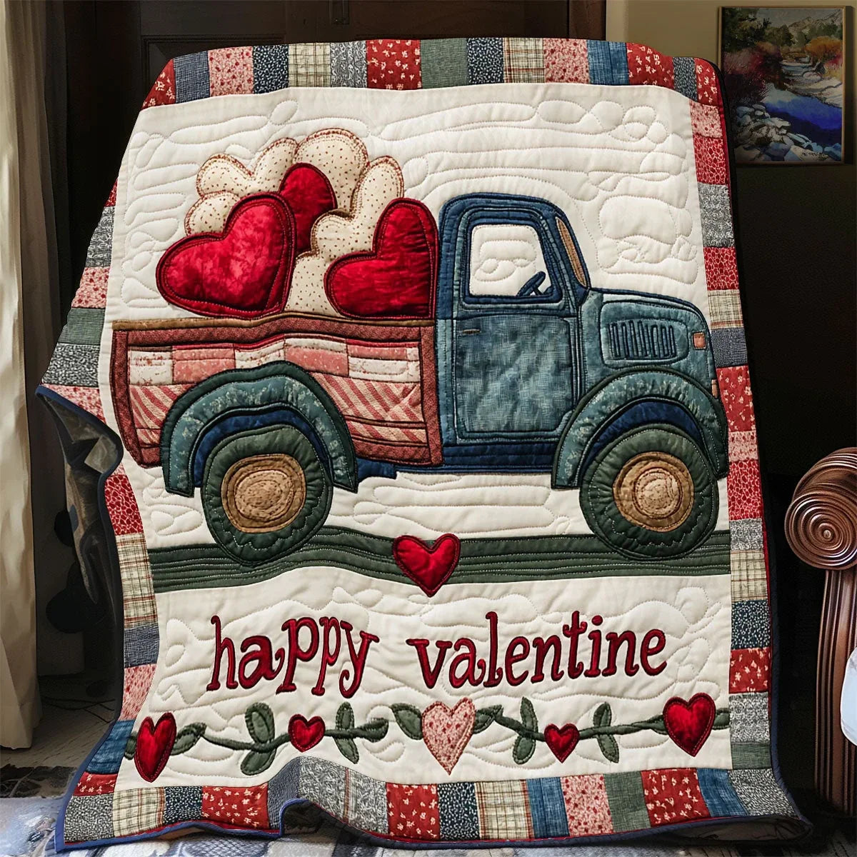 Valentine Ride Quilt Blanket
