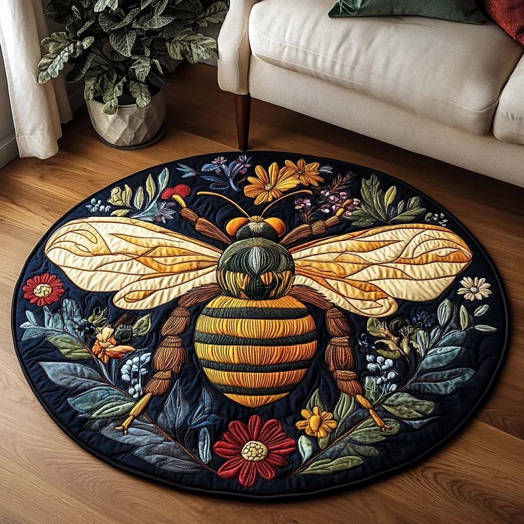 Velvet Buzz Quilted Round Mat