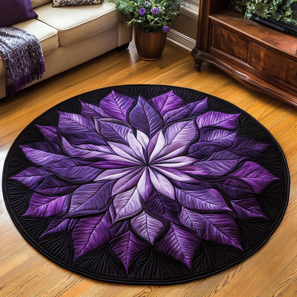 Velvet Feather Burst Quilted Round Mat