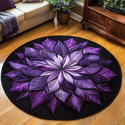 Velvet Feather Burst Quilted Round Mat