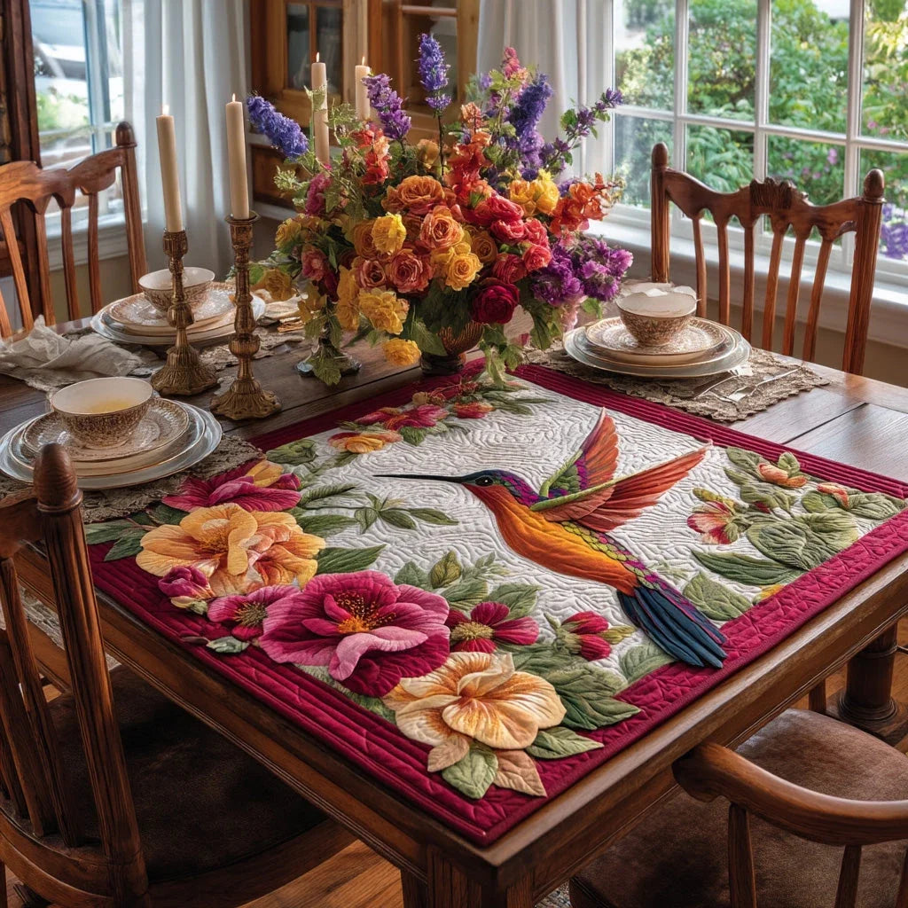 Velvet Wings Quilted Table Topper