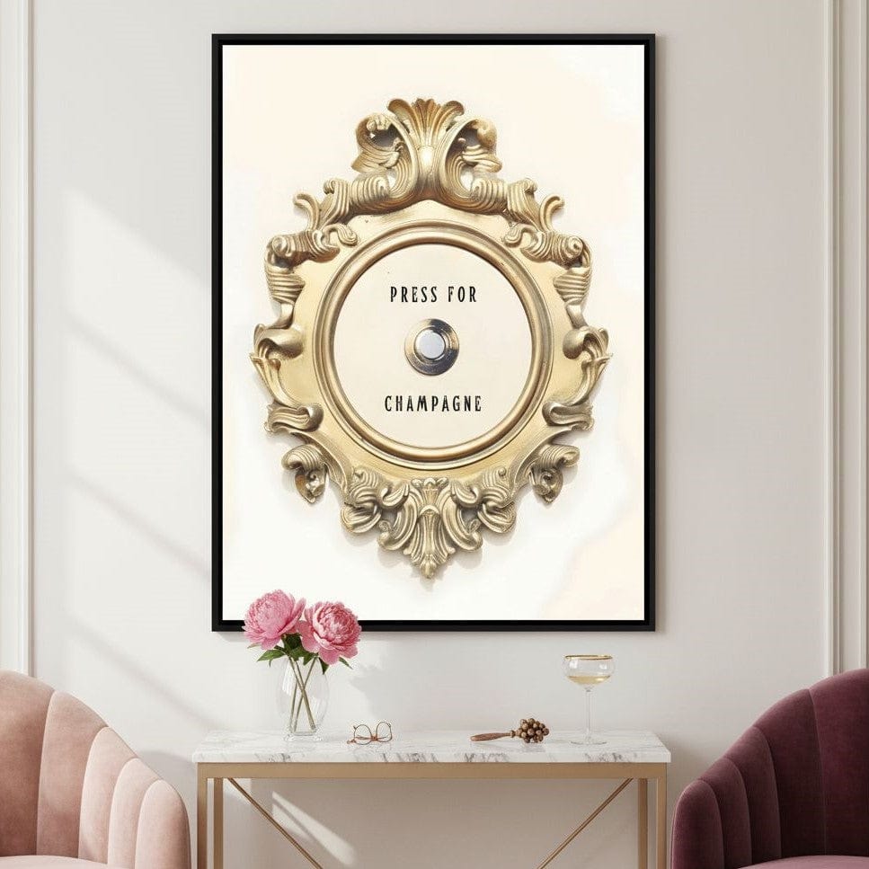 Press for Champagne Canvas Wall Art