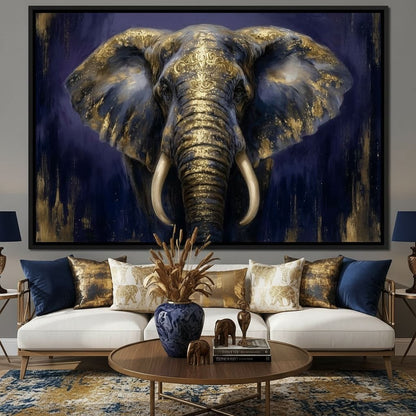 Regal Gold Elephant Majesty Canvas Wall Art