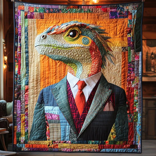 Vibrant Lizard Quilt Blanket