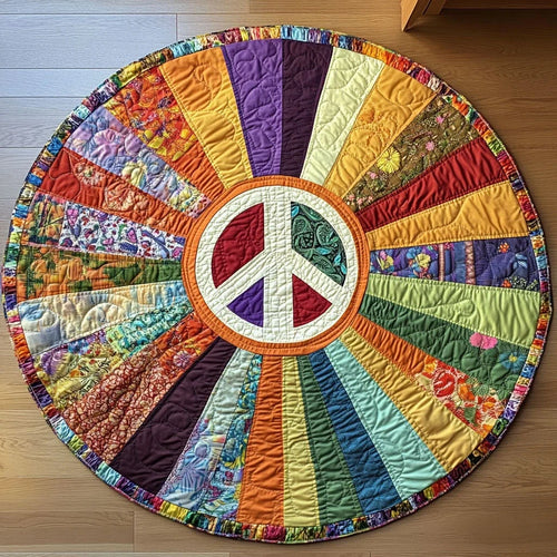 Vibrant Vortex Quilted Round Mat