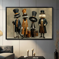 Victorian Gentleman Cat Canvas Wall Art