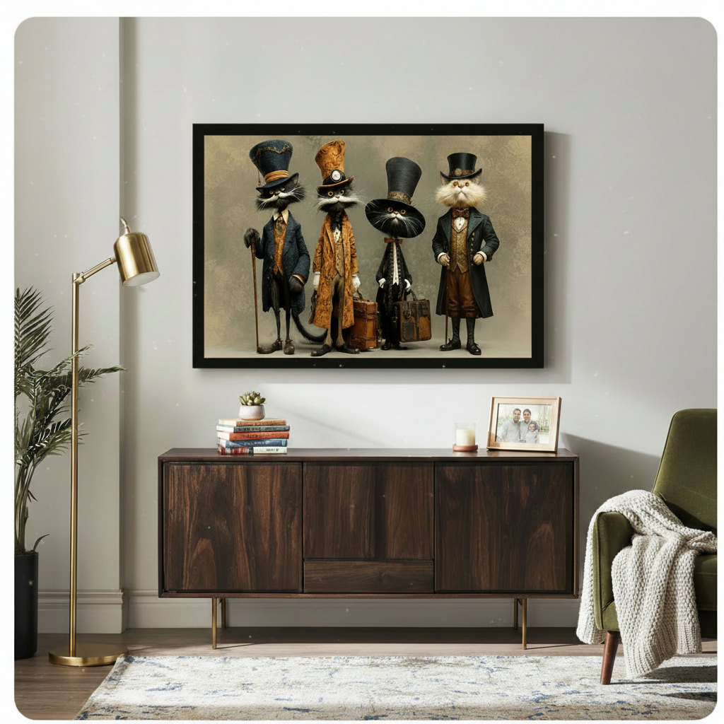 Victorian Gentleman Cat Canvas Wall Art