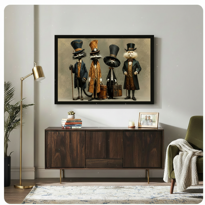 Victorian Gentleman Cat Canvas Wall Art