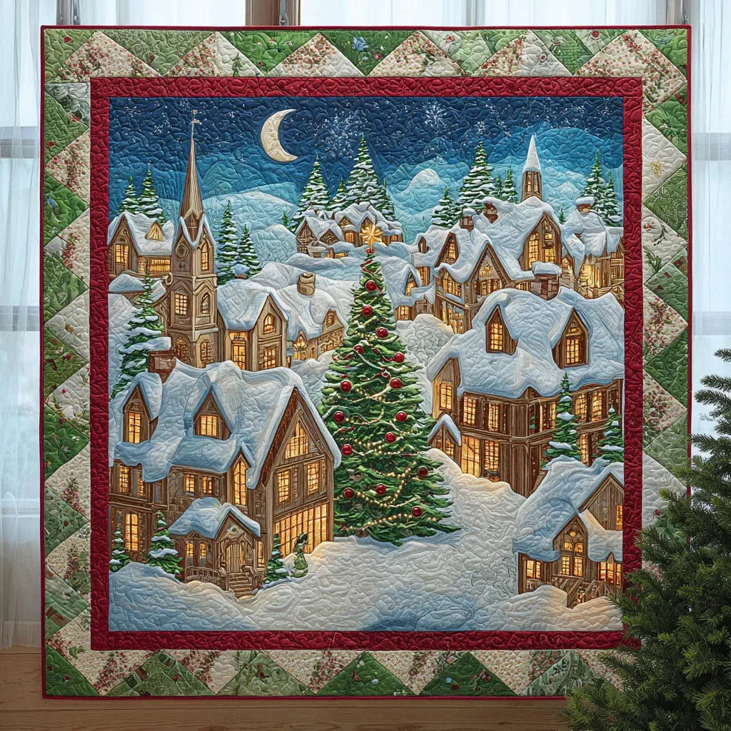 Village Christmas Quilt Blanket