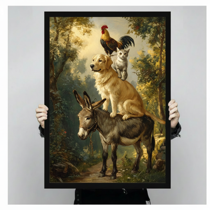 Bremen Musicians Classic Oil Painting Canvas Art