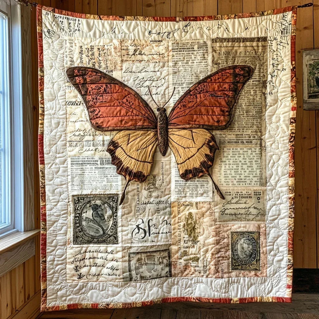 Vintage Butterfly Quilt Blanket