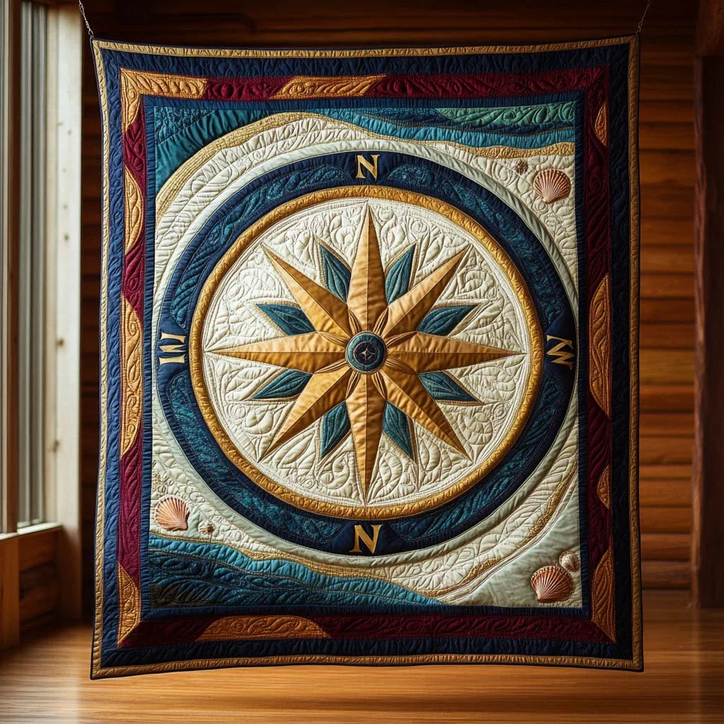 Vintage Compass Quilt Blanket