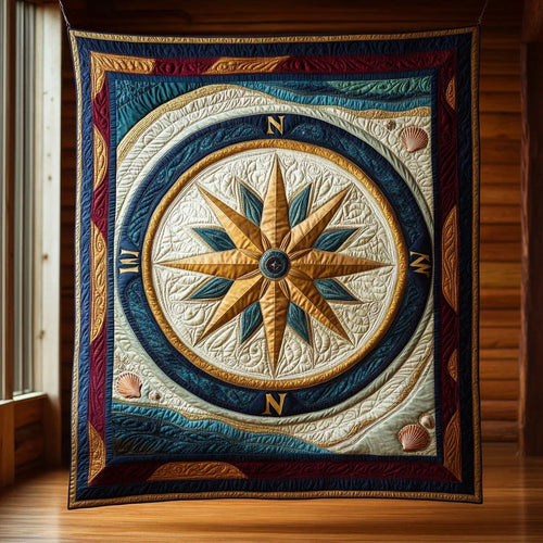 Vintage Compass Quilt Blanket