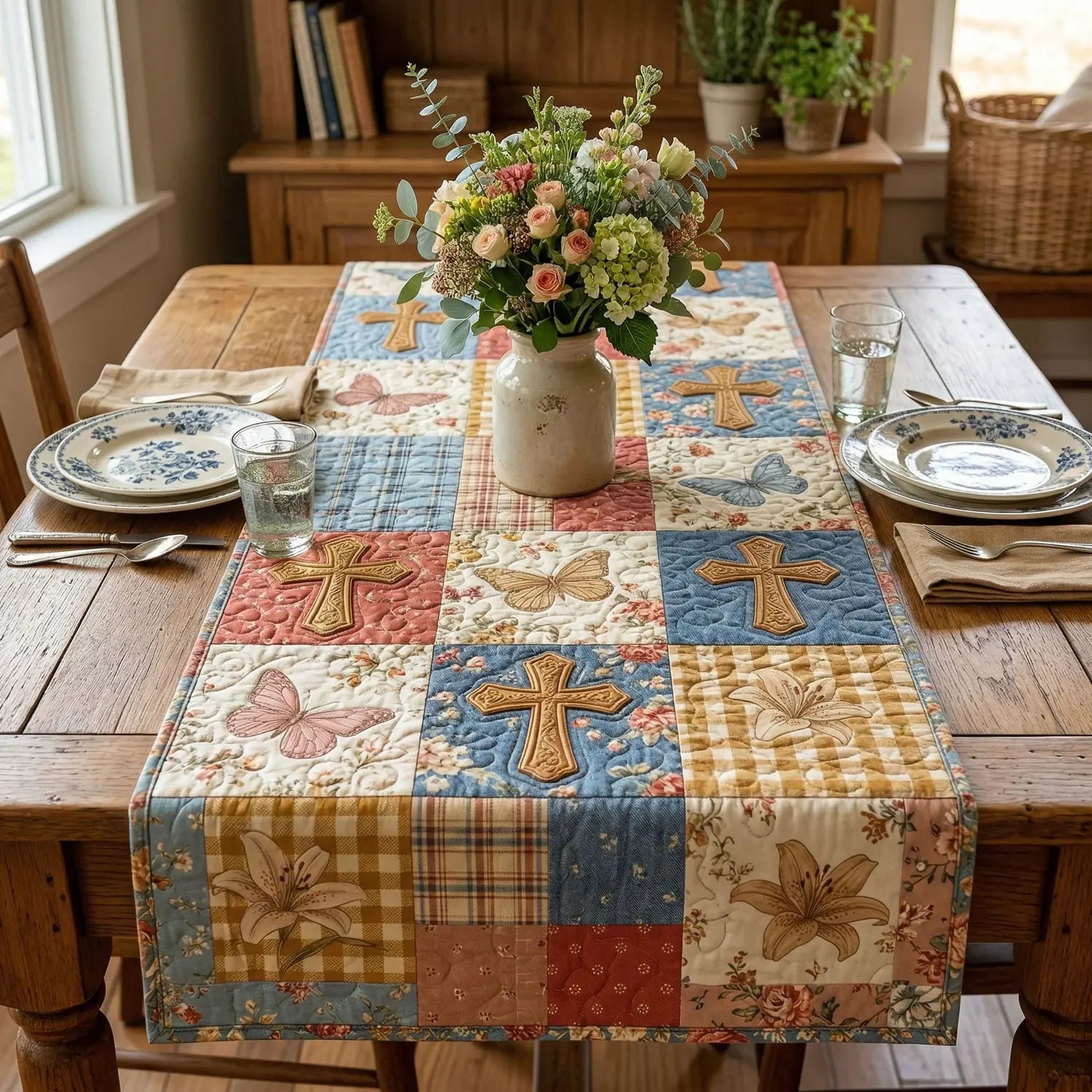 Vintage Faith Quilted Table Runner