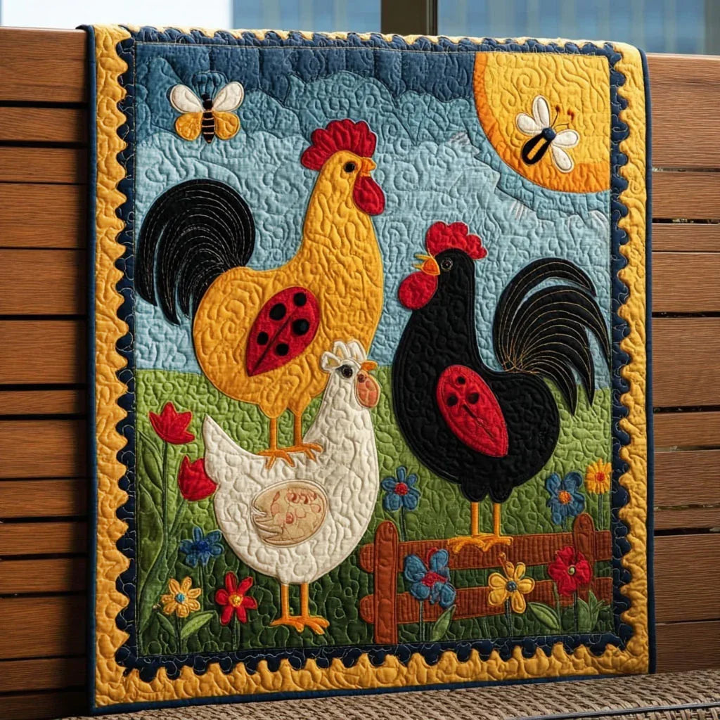 Vintage Farm Quilt Blanket - Quilted Blanket by Wild and Way