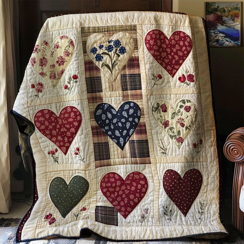 Vintage Heart Quilt Blanket