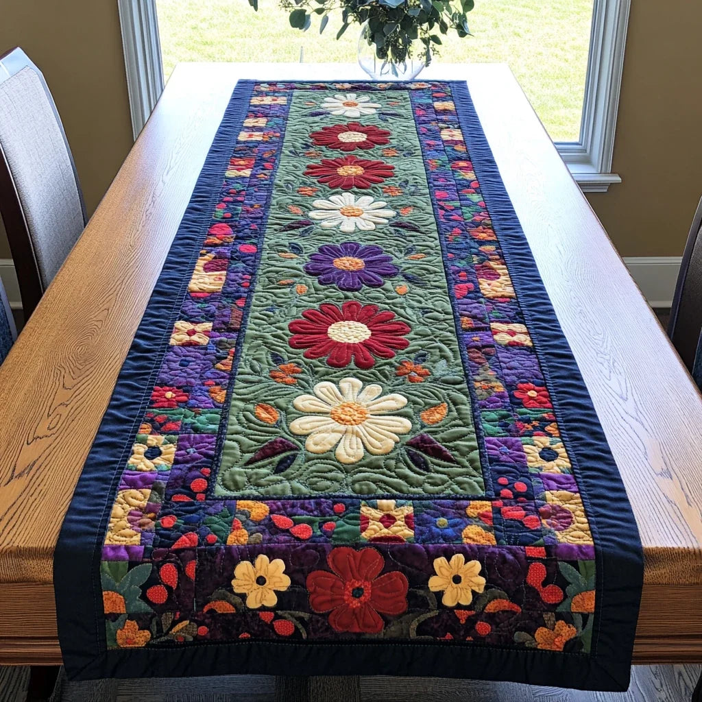Vintage Petals Quilted Table Runner