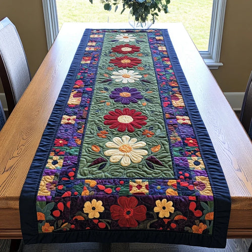 Vintage Petals Quilted Table Runner