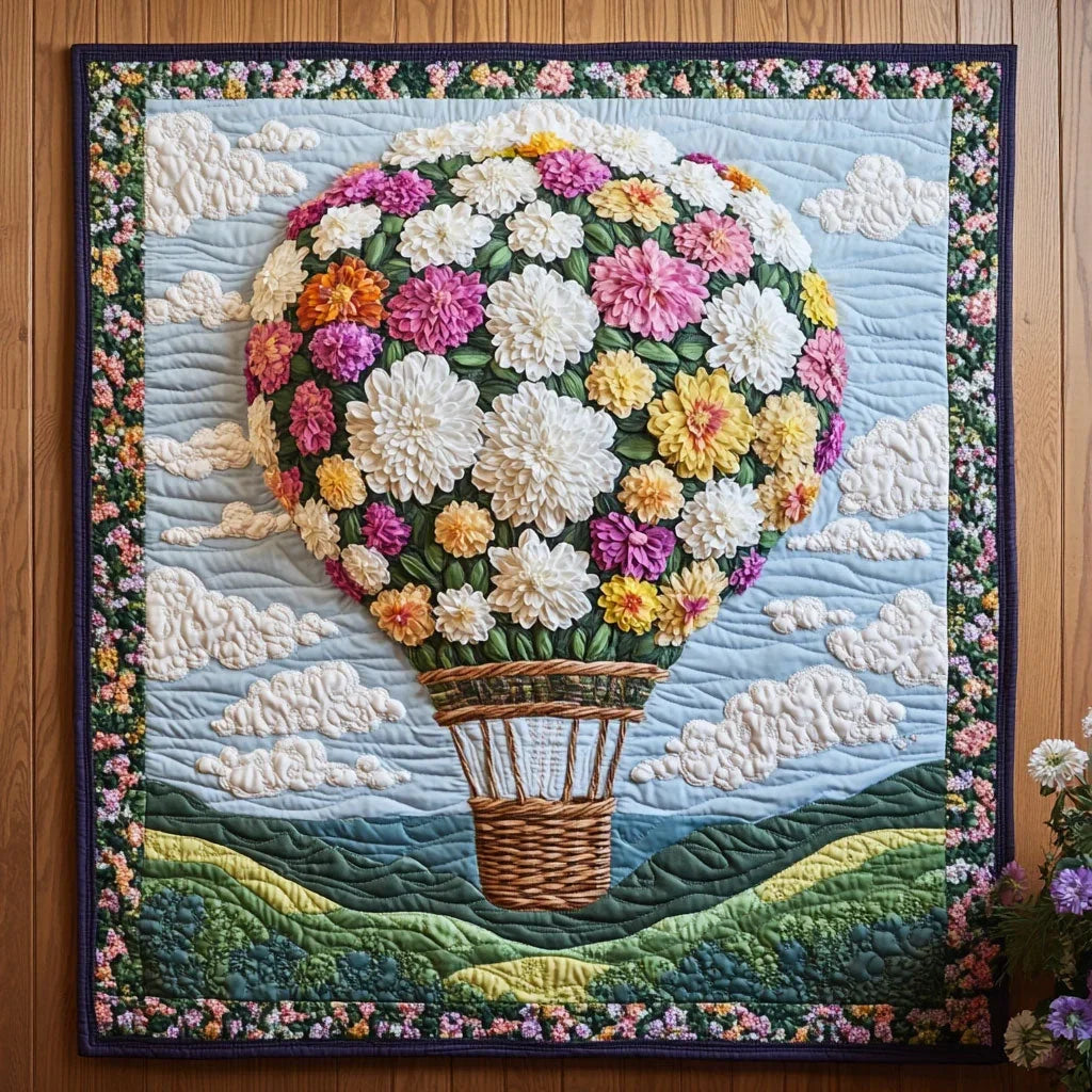 Vintage Sky Floral Quilt Blanket