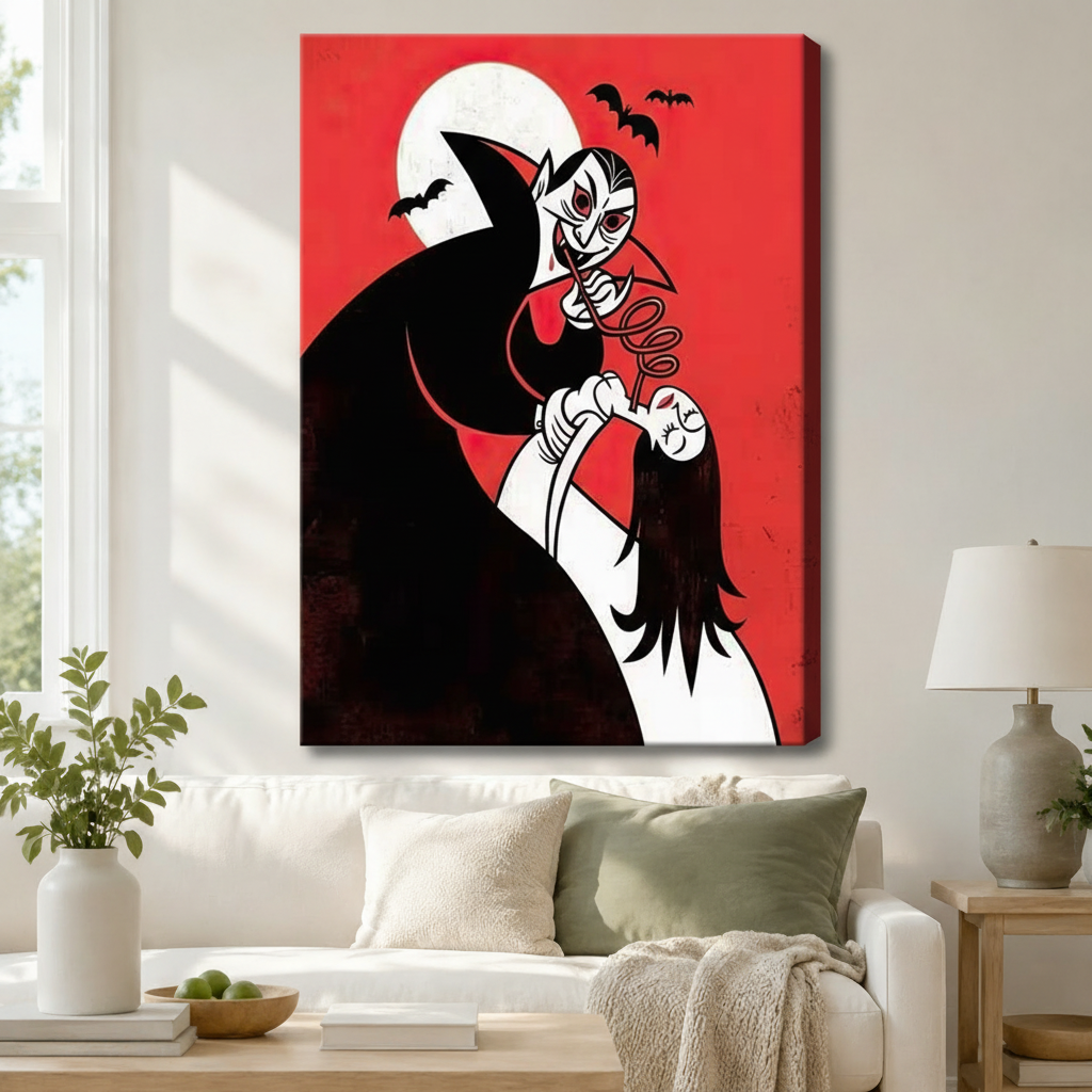 Retro Vampire Dracula Halloween Canvas Art Wall Art