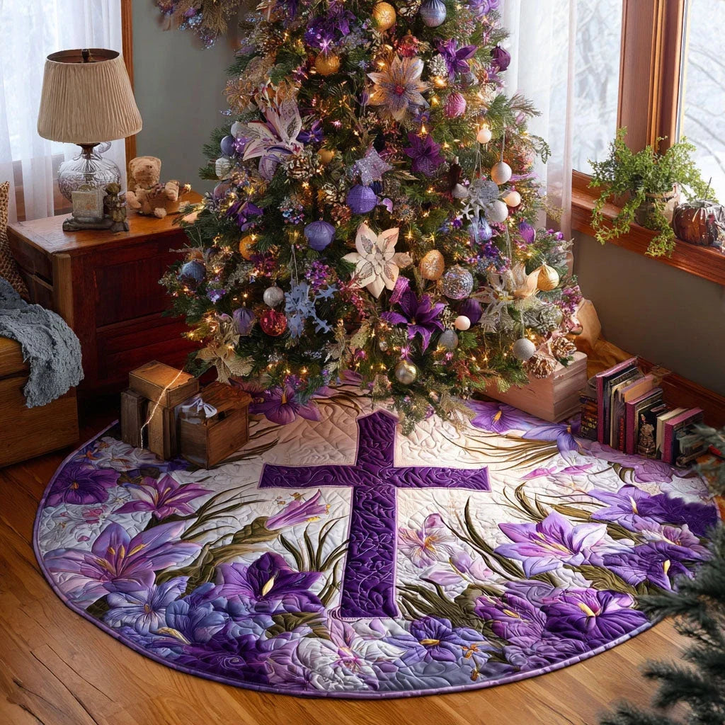 Violet Grace Christmas Quilted Tree Skirt