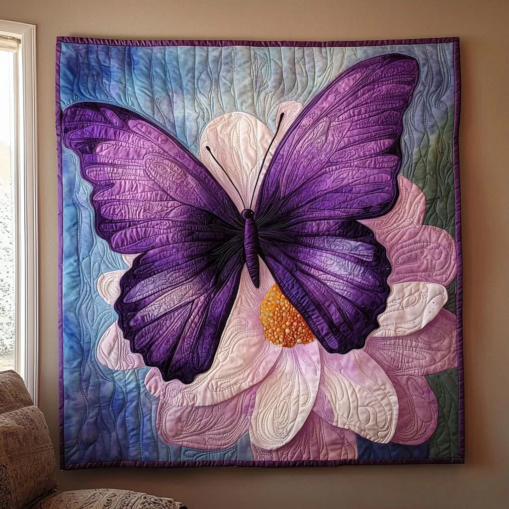 Violet Spirit Butterfly Quilt Blanket