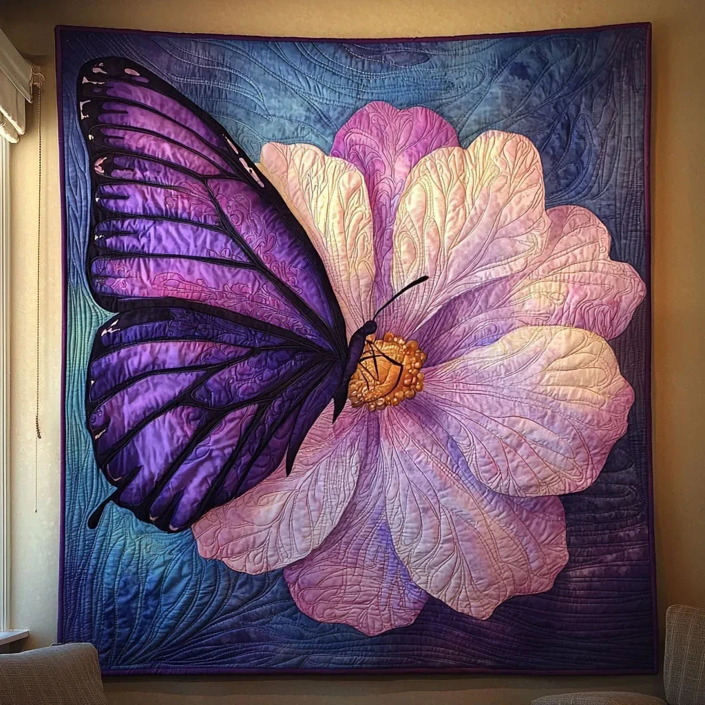 Violet Spirit Butterfly Quilt Blanket