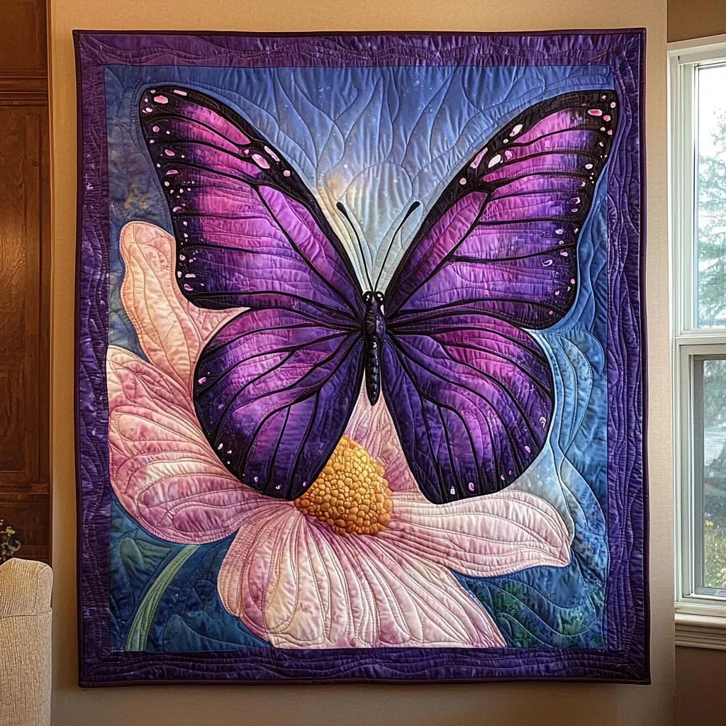 Violet Spirit Butterfly Quilt Blanket