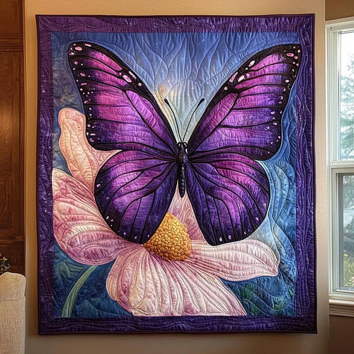 Violet Spirit Butterfly Quilt Blanket