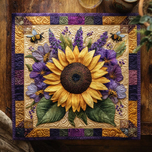 Violet Sun Quilted Table Topper