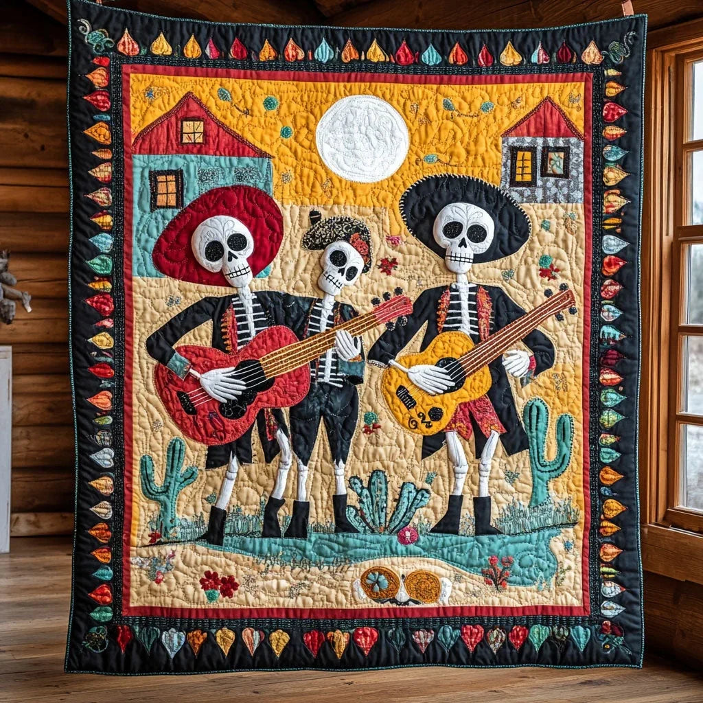Viva Los Muertos Quilt Blanket