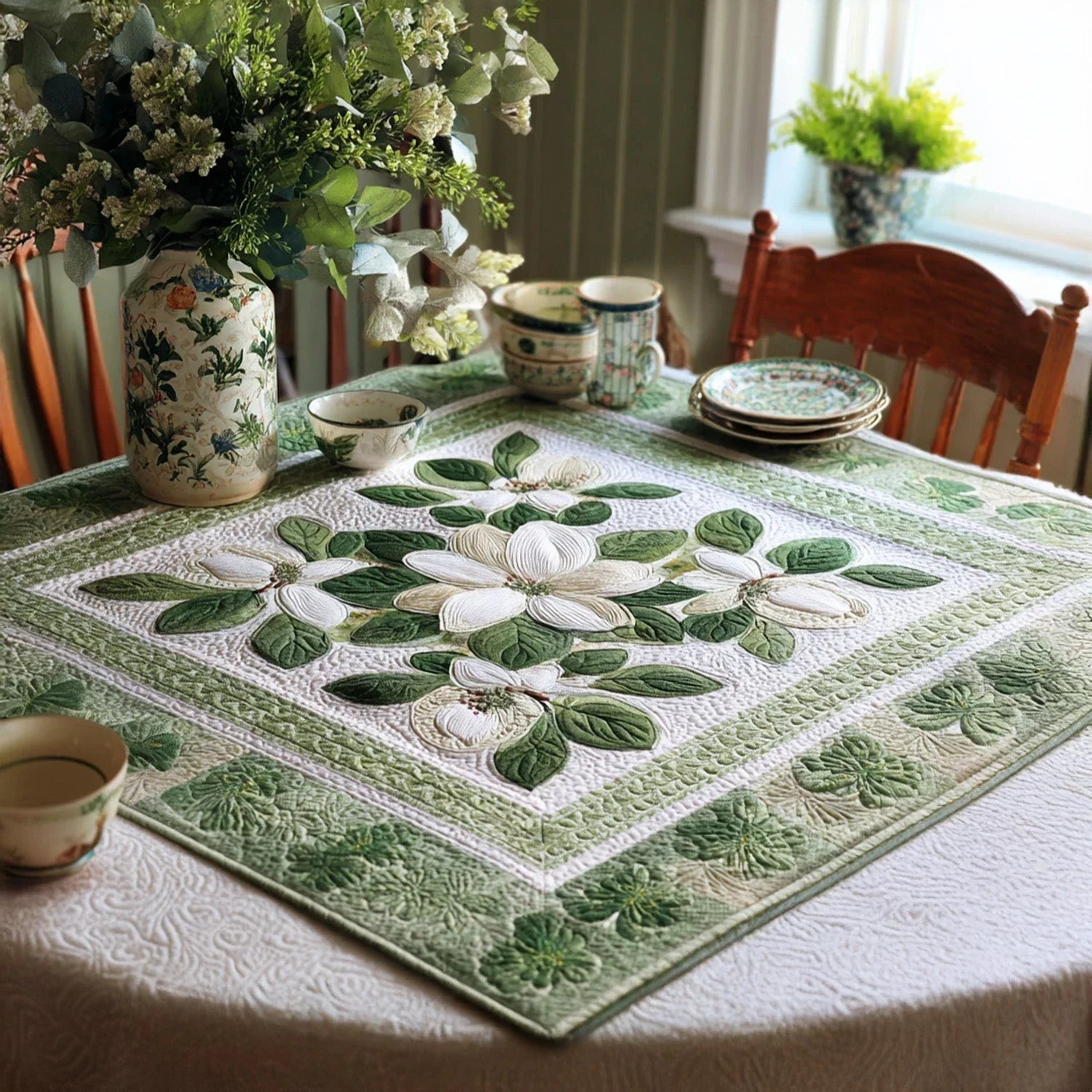 Vivid Botanica Quilted Table Topper