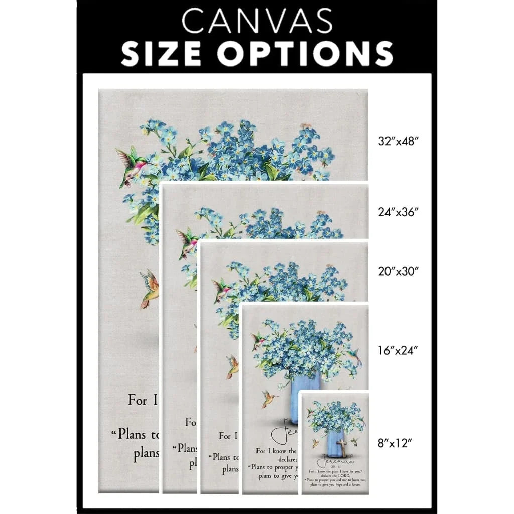 jeremiah 29 11 for i know the plans i have for you hummingbird flowers christian wall art canvas (Landscape) (view 8)