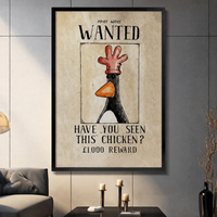 Funny Wanted Chicken Humorous Wall Art Print