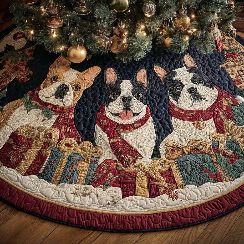 Warm Companions Christmas Quilted Tree Skirt